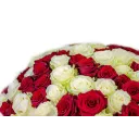 Boquet of white and red roses